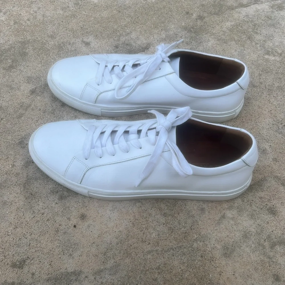 New Republic by Mark Monairy Men's White Leather Casual Sneakers Size 12